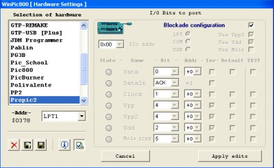 Программа WinPic800 настройка интерфейса
