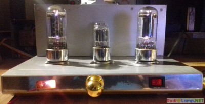 Рис. 6. Ламповый усилитель на 6Н8С и 6П3С - фото готового устройства
